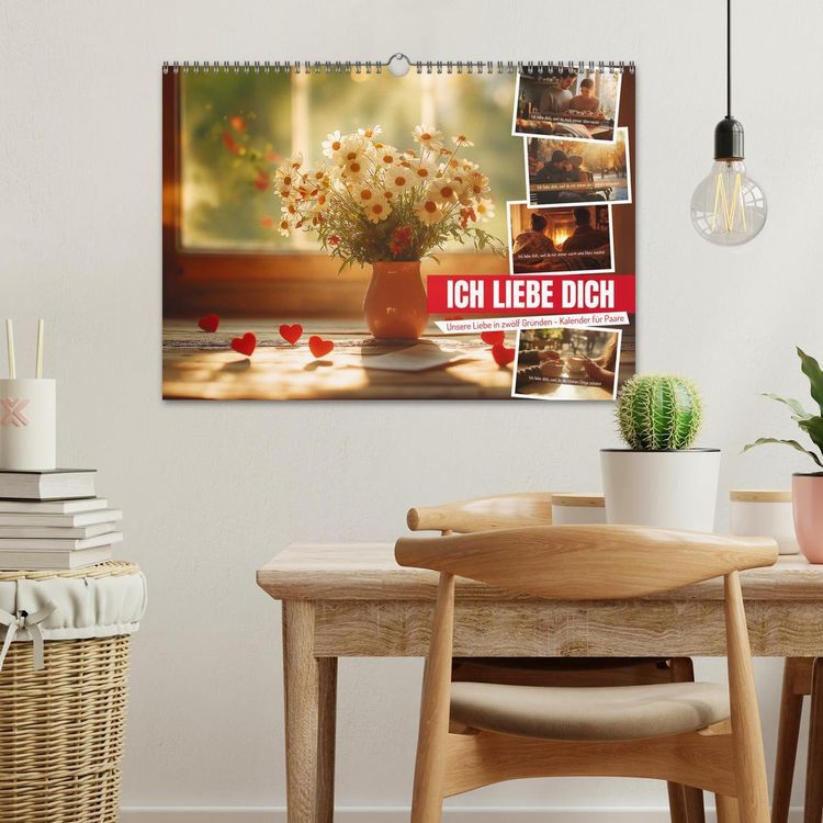 Produktbild: ICH LIEBE DICH - Unsere Liebe in zw&ouml;lf Gr&uuml;nden (Wandkalender 2026 DIN A3 quer), CALVENDO Monatskalender