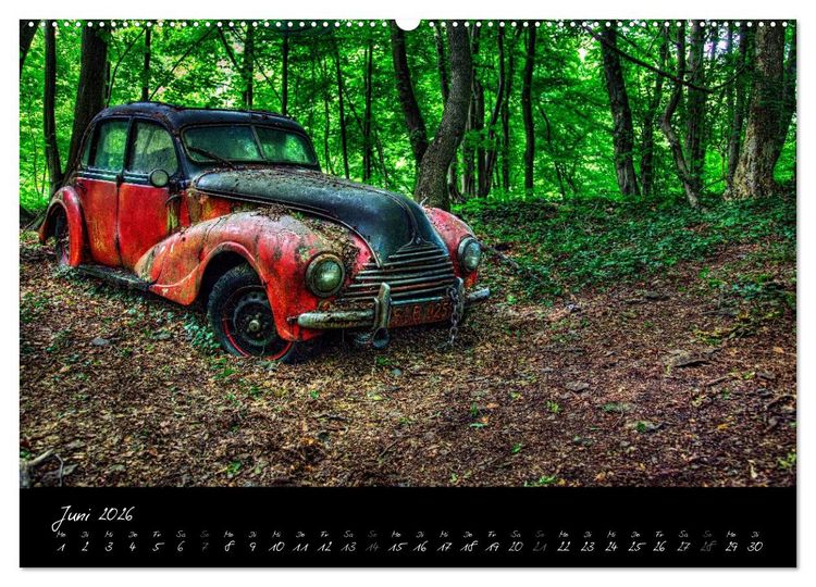 Produktbild: Oldtimer - verlassen verrostet vergessen (hochwertiger Premium Wandkalender 2026 DIN A2 quer), Kunstdruck in Hochglanz