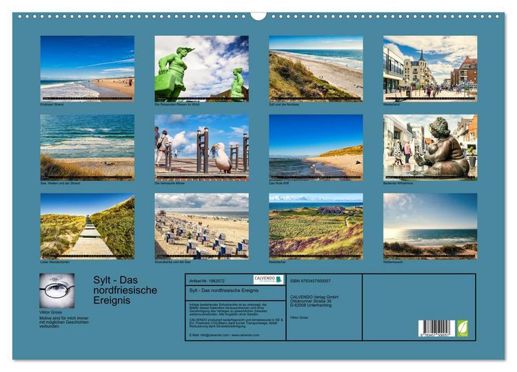 Produktbild: Sylt - Das nordfriesische Ereignis (Wandkalender 2026 DIN A2 quer), CALVENDO Monatskalender