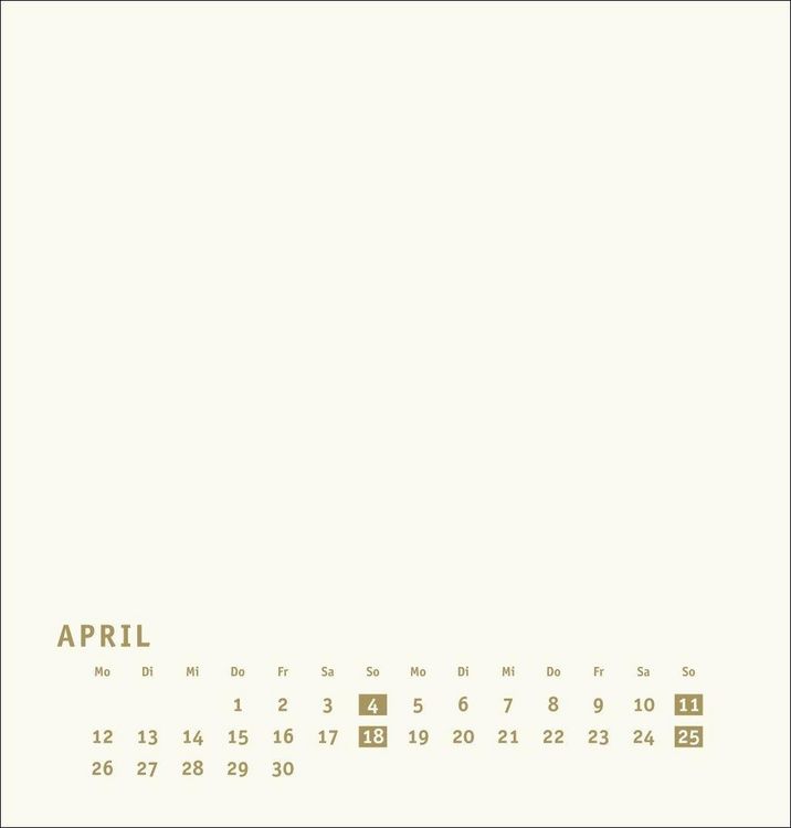 Produktbild: Premium-Bastelkalender gold mittel 2027