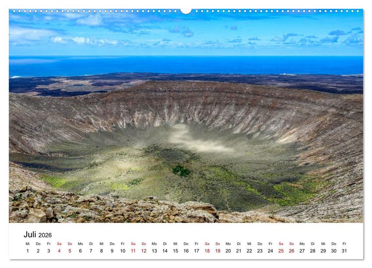 Produktbild: Lanzarote - Insel der spektakul&auml;ren Landschaften (Wandkalender 2026 DIN A2 quer), CALVENDO Monatskalender