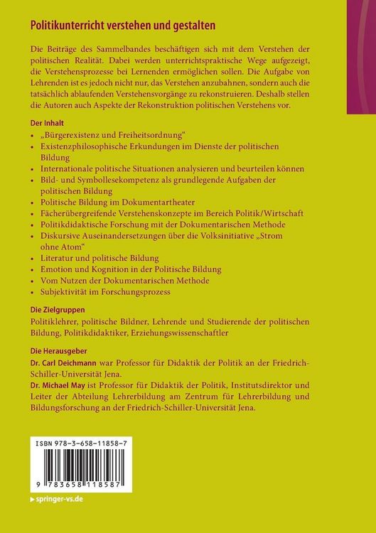 Produktbild: Politikunterricht verstehen und gestalten