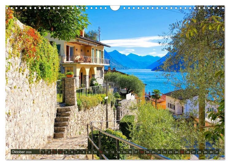 Produktbild: Luganer See - Zwischen Schweizer und Italienischen Alpen (Wandkalender 2026 DIN A3 quer), CALVENDO Monatskalender