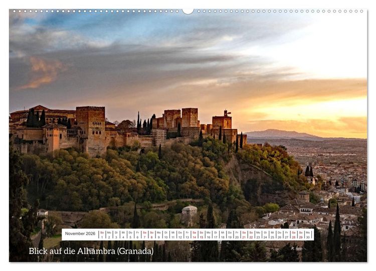 Produktbild: Von Festung bis Flamenco (hochwertiger Premium Wandkalender 2026 DIN A2 quer), Kunstdruck in Hochglanz