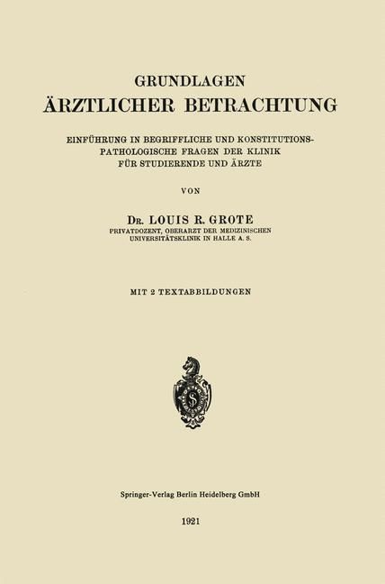 Produktbild: Grundlagen &Auml;rztlicher Betrachtung