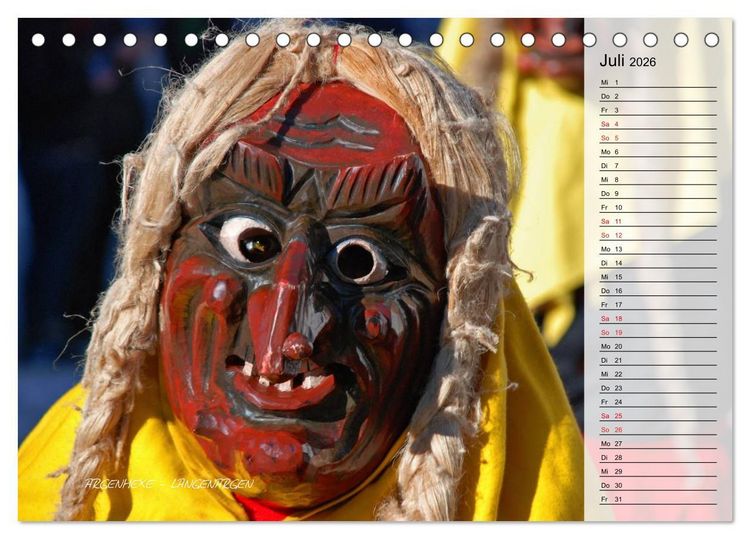 Produktbild: Schw&auml;bisch alemannische Fasnet (Tischkalender 2026 DIN A5 quer), CALVENDO Monatskalender
