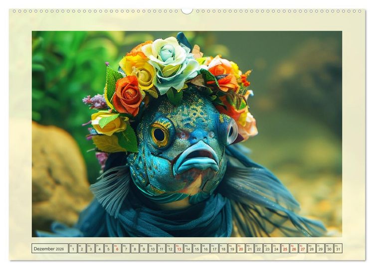 Produktbild: Fashion-Fisch. Die lustige Welt der Unterwasser-Mode (hochwertiger Premium Wandkalender 2026 DIN A2 quer), Kunstdruck in Hochglanz