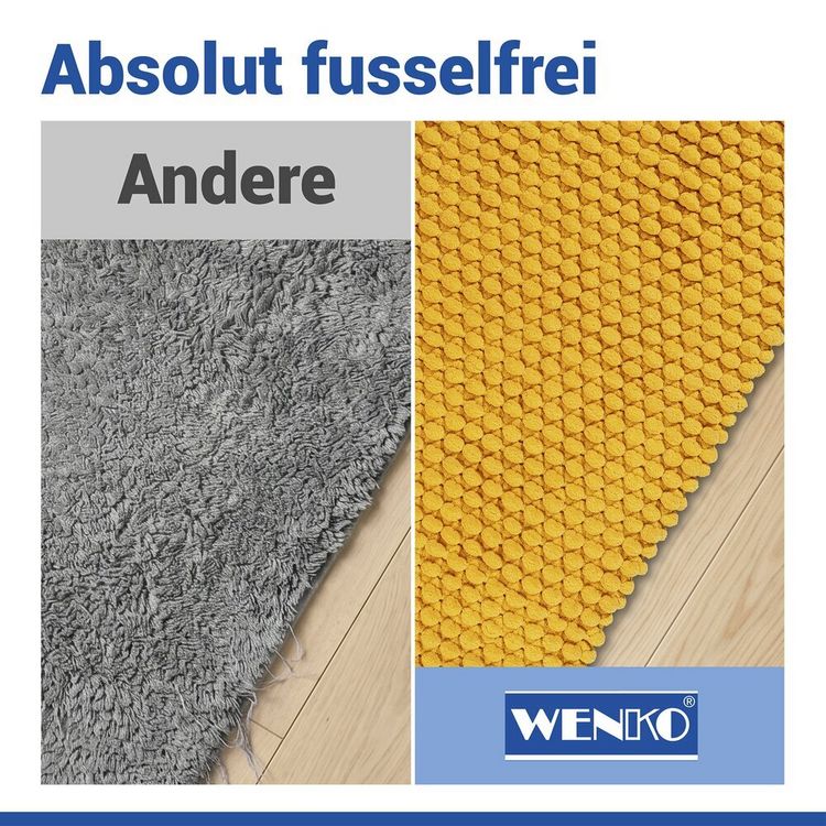 Produktbild: Badteppich Mod. Solivo Senfgelb, 50 x 80 cm, rutschfest und waschbar bis 30 &deg;C