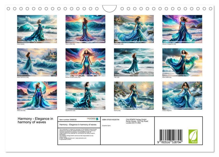 Produktbild: Harmony - Elegance in harmony of waves (Wall Calendar 2026 DIN A4 landscape), CALVENDO 12 Month Wall Calendar