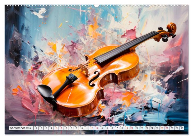 Produktbild: Musical Instruments CHARMING MODERN PRESENTATION (Wall Calendar 2026 DIN A2 landscape), CALVENDO 12 Month Wall Calendar