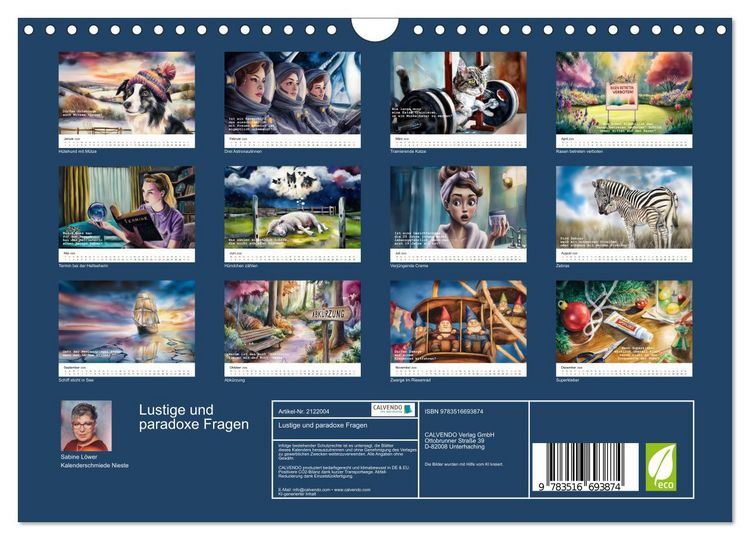 Produktbild: Lustige und paradoxe Fragen (Wandkalender 2026 DIN A4 quer), CALVENDO Monatskalender