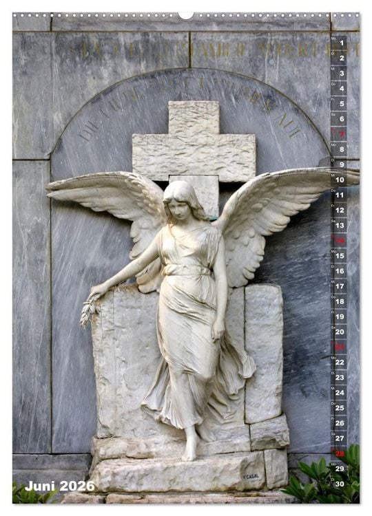 Produktbild: Friedhofsengel in Berlin (hochwertiger Premium Wandkalender 2026 DIN A2 hoch), Kunstdruck in Hochglanz