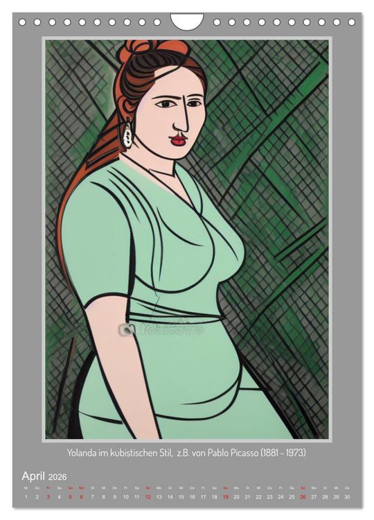 Produktbild: Yolanda in der Kunstgalerie (Wandkalender 2026 DIN A4 hoch), CALVENDO Monatskalender