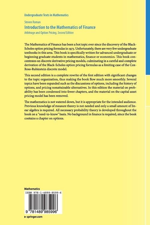 Produktbild: Introduction to the Mathematics of Finance