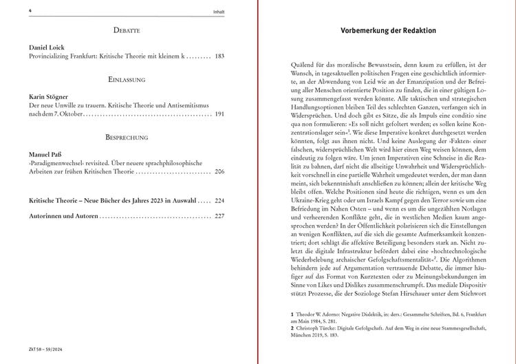 Produktbild: Zeitschrift f&uuml;r kritische Theorie / Heft 58/59 (2024)