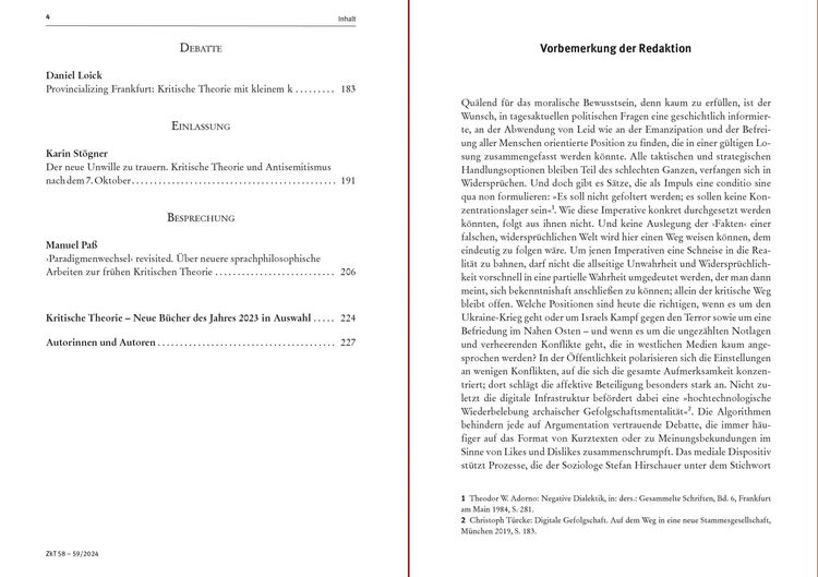 Produktbild: Zeitschrift f&uuml;r kritische Theorie / Zeitschrift f&uuml;r kritische Theorie, Heft 58/59 (2024)