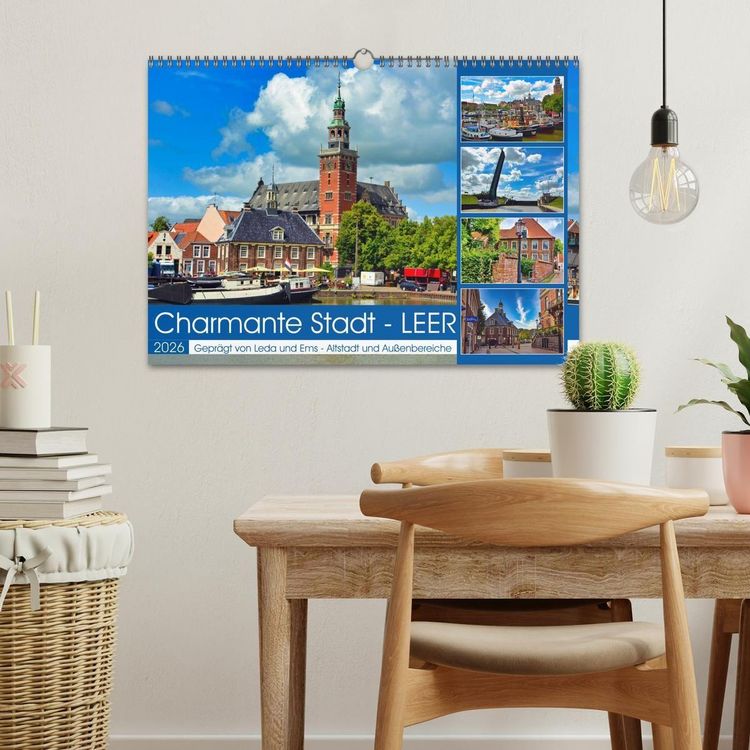 Produktbild: Charmante Stadt - LEER (Wandkalender 2026 DIN A3 quer), CALVENDO Monatskalender
