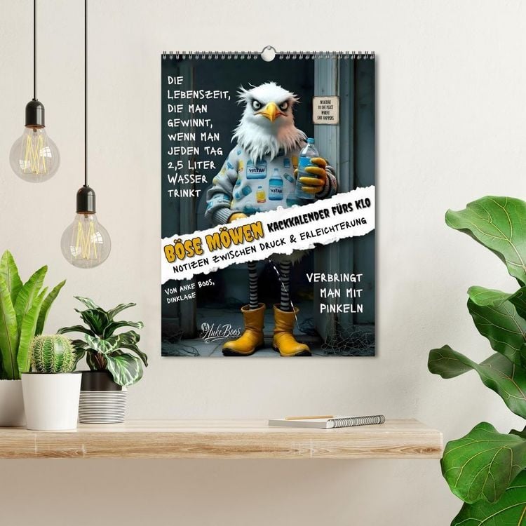 Produktbild: B&ouml;se M&ouml;wen - Kackkalender f&uuml;rs Klo (Wandkalender 2027 DIN A3 hoch), CALVENDO Monatskalender