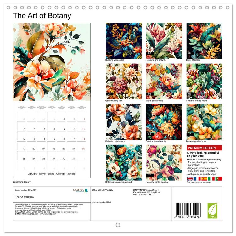 Produktbild: The Art of Botany (Wall Calendar 2026 12 &times; 12 Inch) CALVENDO 12 Month Wall Calendar
