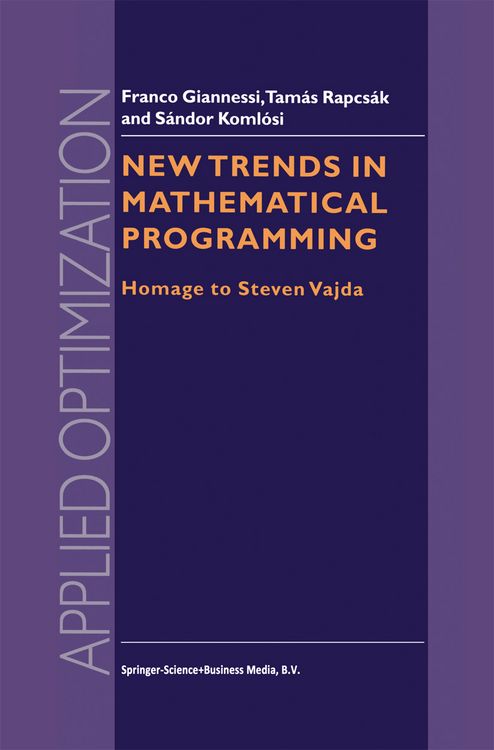 Produktbild: New Trends in Mathematical Programming