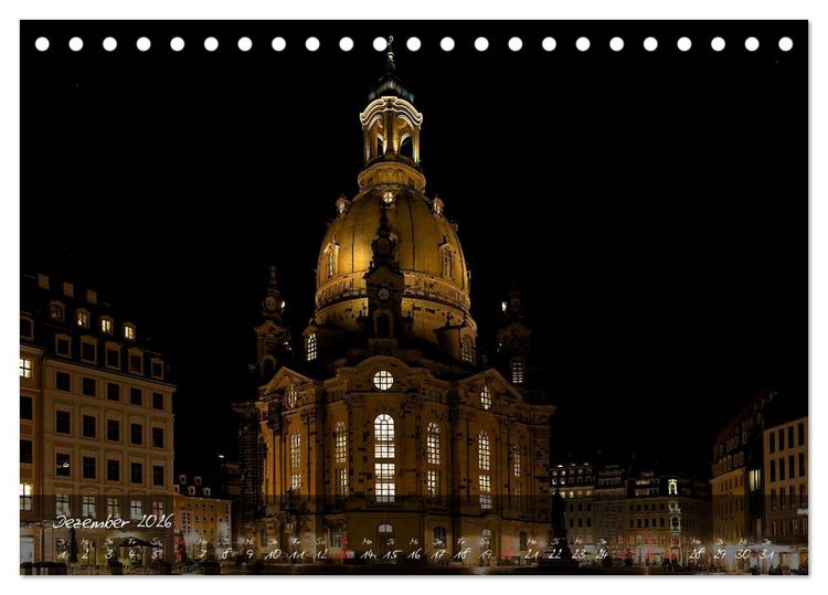 Produktbild: Nachts in Dresden (Tischkalender 2026 DIN A5 quer), CALVENDO Monatskalender