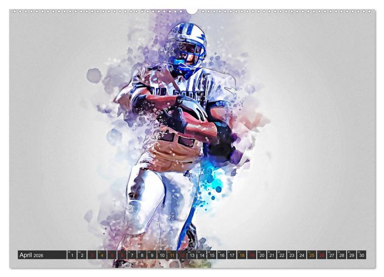 Produktbild: American Football extrem (Wandkalender 2026 DIN A2 quer), CALVENDO Monatskalender