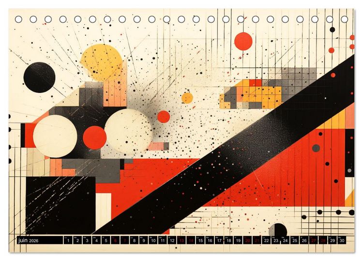 Produktbild: Vent sur l'art abstrait (Calendrier de bureau 2026 DIN A5 vertical), CALVENDO calendrier mensuel