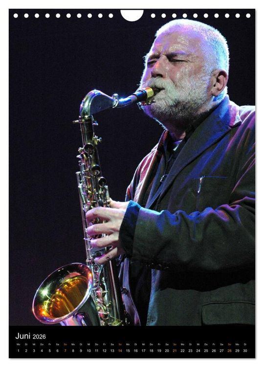 Produktbild: Jazz Saxophonisten 2026 (Wandkalender 2026 DIN A4 hoch), CALVENDO Monatskalender