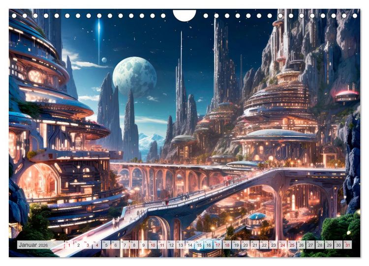 Produktbild: SCIENCE-FICTION Leben auf fernen Planeten (Wandkalender 2026 DIN A4 quer), CALVENDO Monatskalender