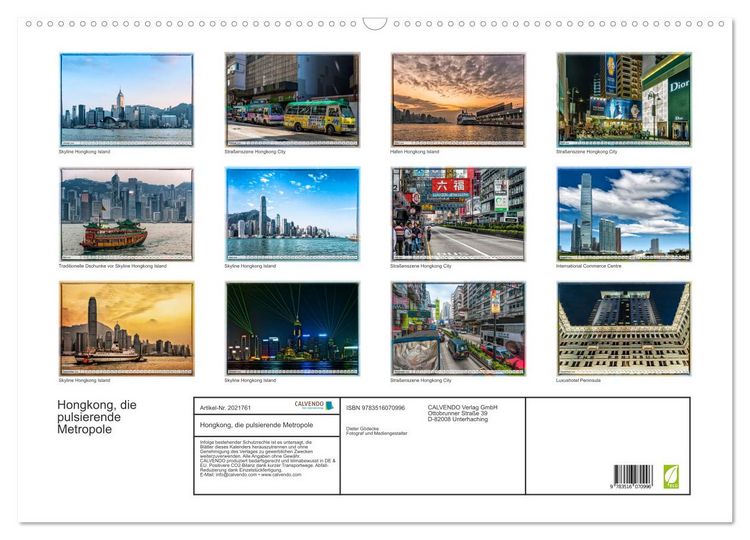 Produktbild: Hongkong, die pulsierende Metropole (Wandkalender 2026 DIN A2 quer), CALVENDO Monatskalender