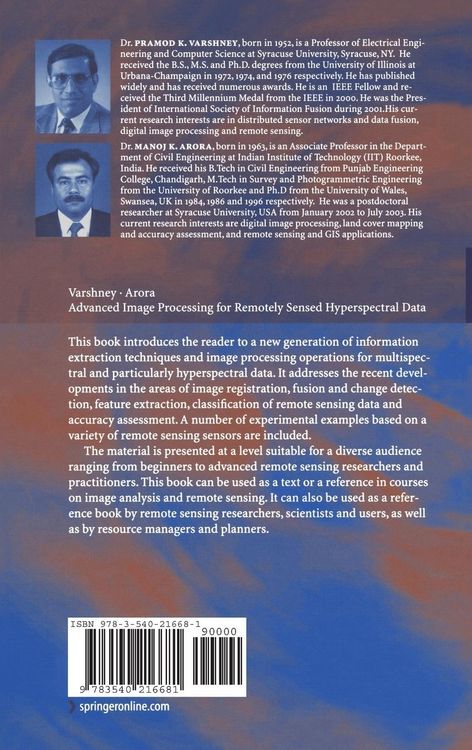 Produktbild: Advanced Image Processing Techniques for Remotely Sensed Hyperspectral Data
