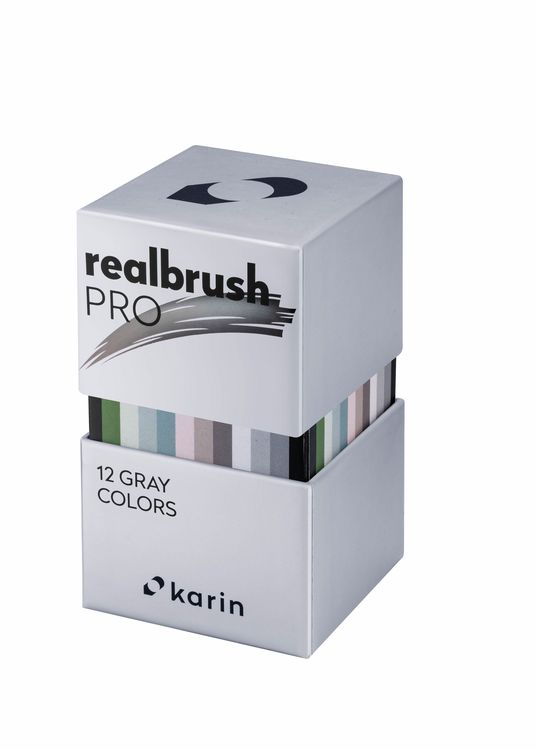 Produktbild: KARIN Marker Realbrush PRO Gray Colors, 12er Pinsel Set