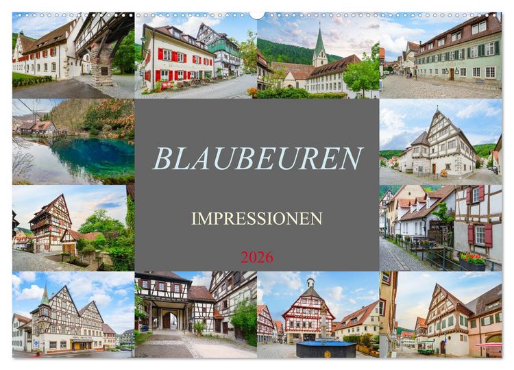 Produktbild: Blaubeuren Impressionen (Wandkalender 2026 DIN A2 quer), CALVENDO Monatskalender