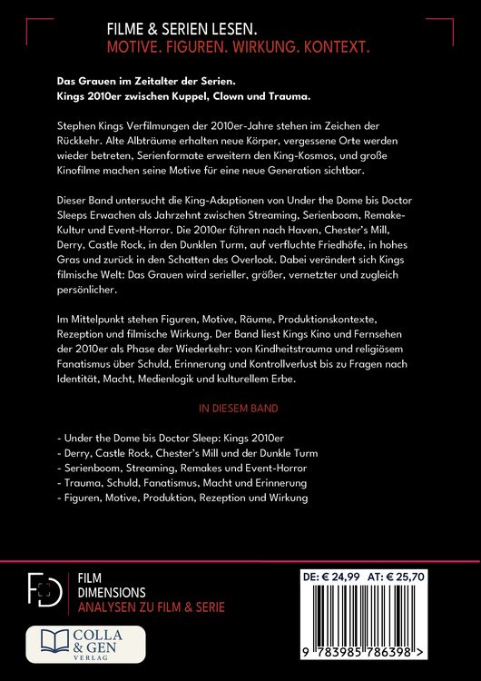 Produktbild: Stephen King &ndash; Die Filme, Band 4: 2010 bis 2019 (Ein Film Dimensions Buch)