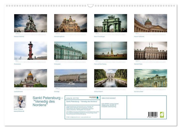 Produktbild: Sankt Petersburg - "Venedig des Nordens" (Wandkalender 2026 DIN A2 quer), CALVENDO Monatskalender