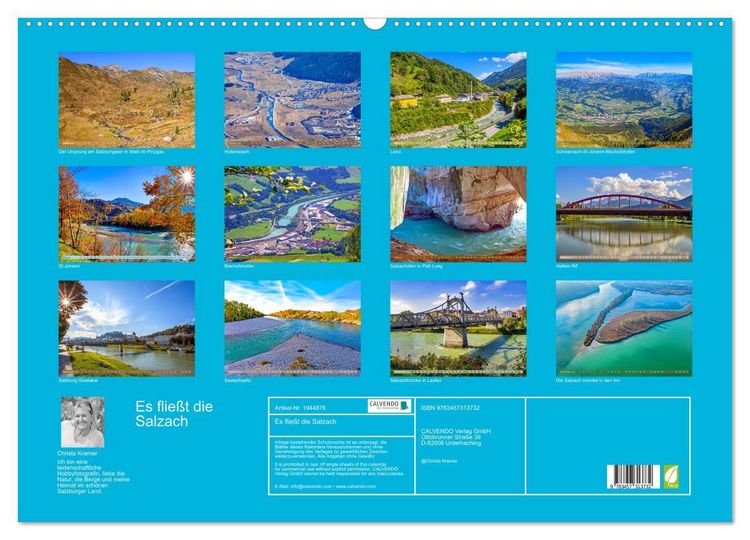 Produktbild: Es flie&szlig;t die Salzach (Wandkalender 2026 DIN A2 quer), CALVENDO Monatskalender