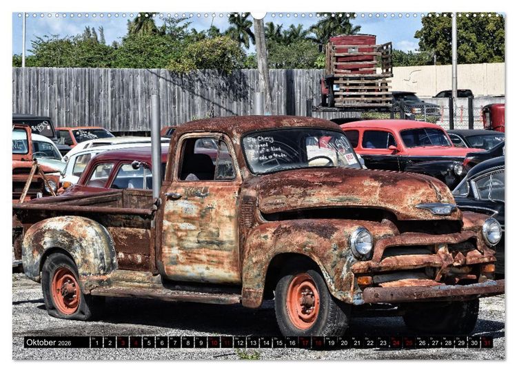 Produktbild: Florida Junk Cars (hochwertiger Premium Wandkalender 2026 DIN A2 quer), Kunstdruck in Hochglanz