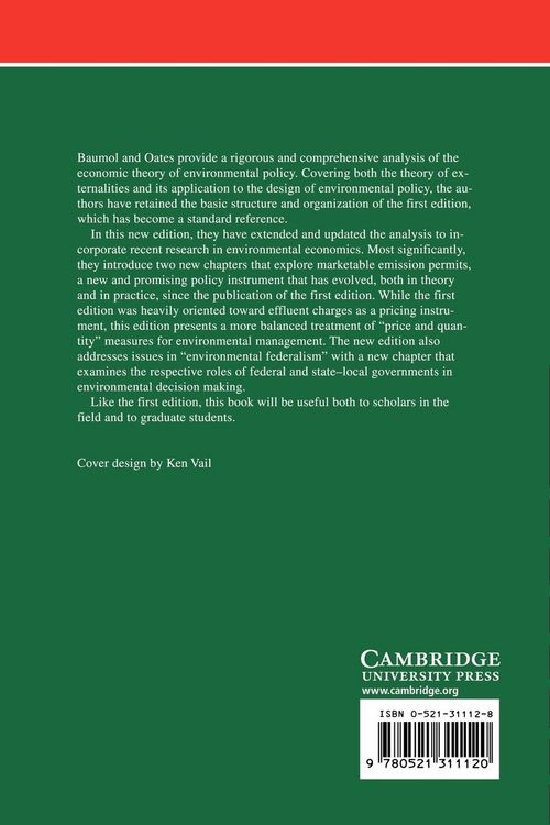 Produktbild: The Theory of Environmental Policy