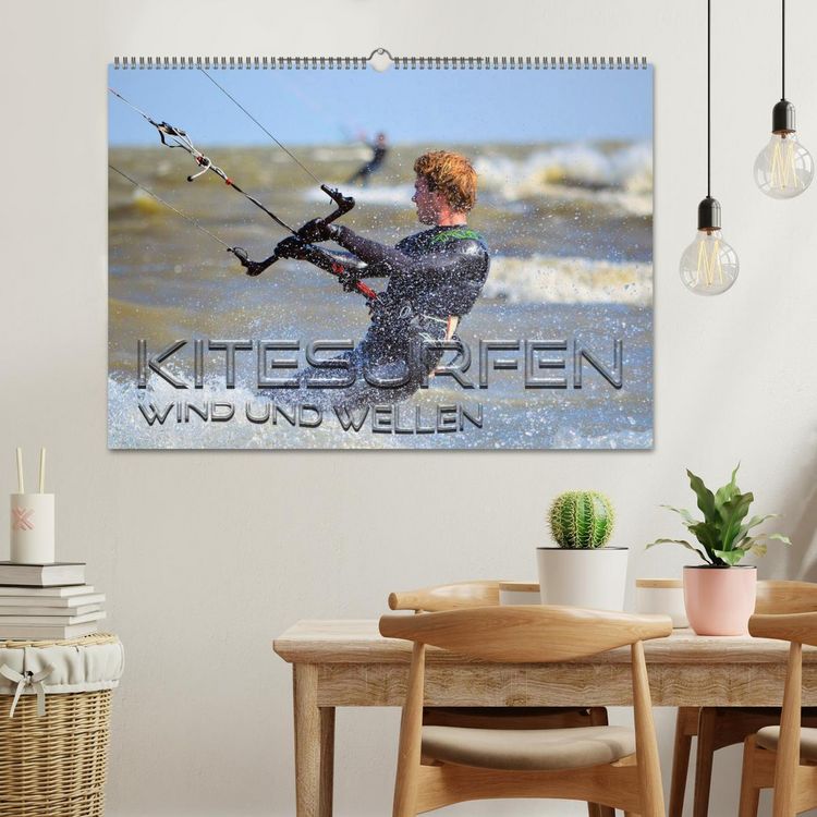 Produktbild: Kitesurfen - Wind und Wellen (Wandkalender 2026 DIN A2 quer), CALVENDO Monatskalender