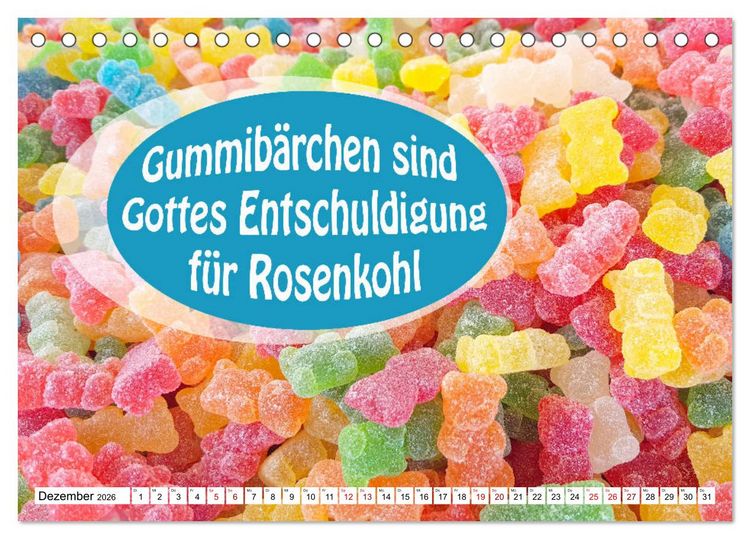 Produktbild: Liebe aus Zucker (Tischkalender 2026 DIN A5 quer), CALVENDO Monatskalender