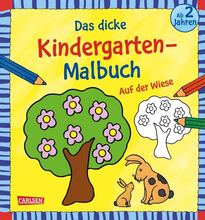 Produktbild: Ausmalbilder f&uuml;r Kita-Kinder: Das dicke Kindergarten-Malbuch: Auf der Wiese
