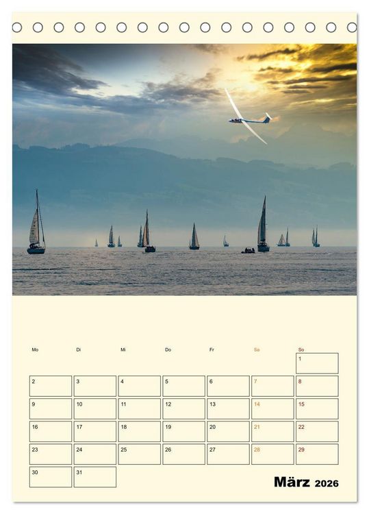 Produktbild: Segelfliegen - dem Himmel ganz nah (Tischkalender 2026 DIN A5 hoch), CALVENDO Monatskalender