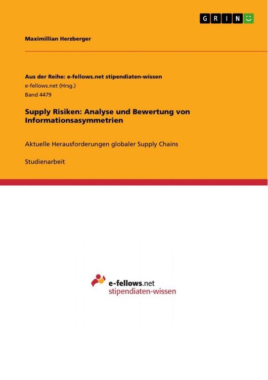 Produktbild: Supply Risiken: Analyse und Bewertung von Informationsasymmetrien