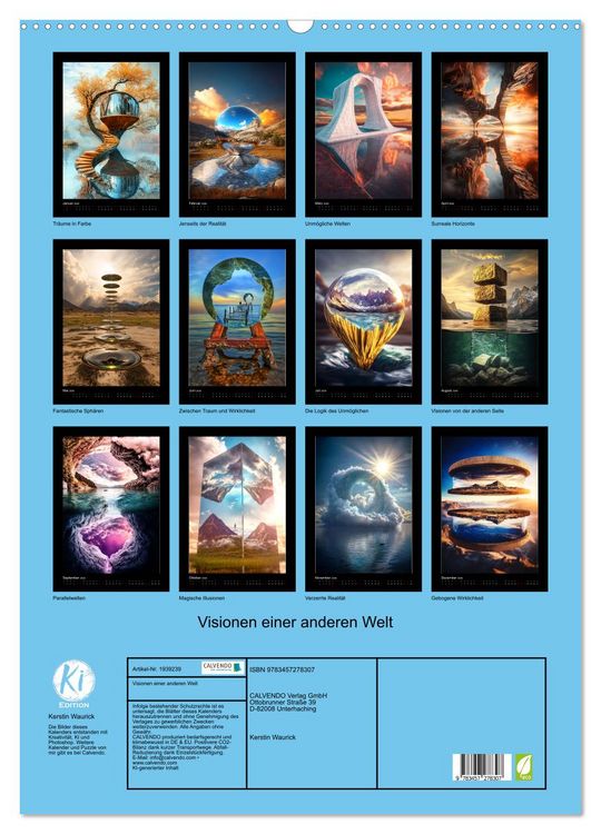 Produktbild: Visionen einer anderen Welt (Wandkalender 2026 DIN A2 hoch), CALVENDO Monatskalender