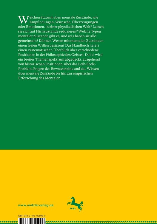 Produktbild: Handbuch Philosophie des Geistes
