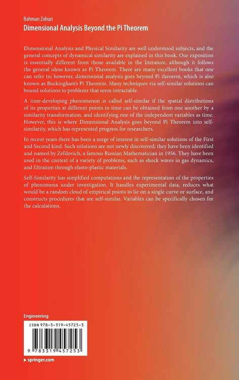 Produktbild: Dimensional Analysis Beyond the Pi Theorem