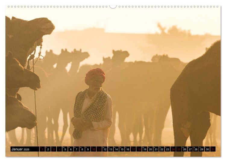 Produktbild: Indien - im Meer der Farben (hochwertiger Premium Wandkalender 2026 DIN A2 quer), Kunstdruck in Hochglanz