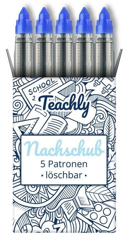 Produktbild: Teachly Nachschub Patrone 5er Set, Blau l&ouml;schbar