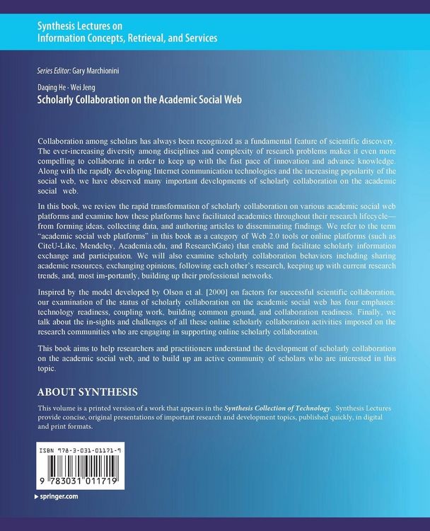 Produktbild: Scholarly Collaboration on the Academic Social Web