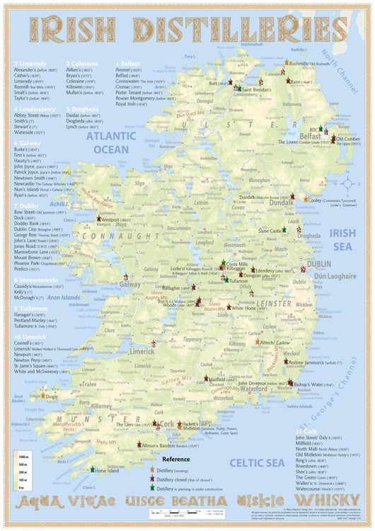 Produktbild: Whiskey Distilleries Ireland - Poster 42x60cm Standard Edition